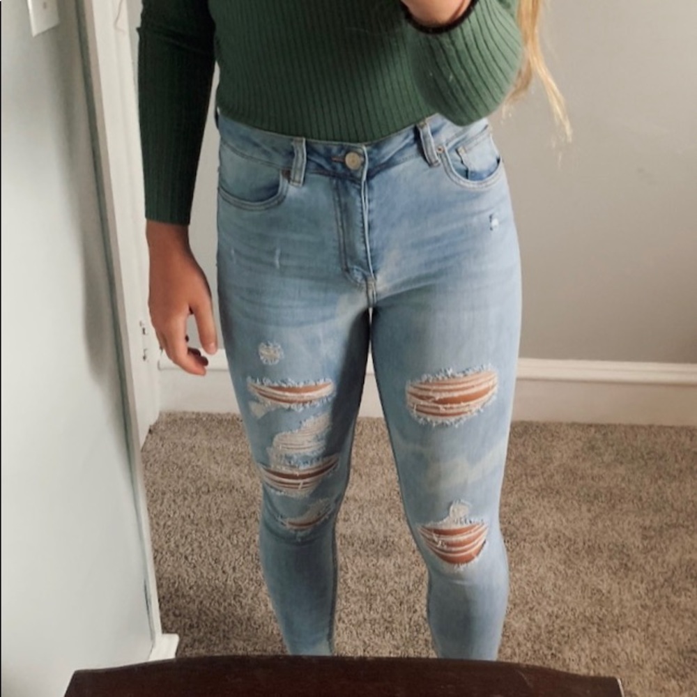 Hollister High Rise Ripped Jeans